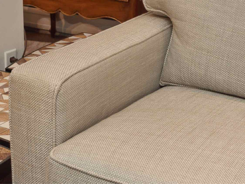 Kravet 2 Cushion Wool & Silk  Gray& Cream Weave Upholstered Sofa