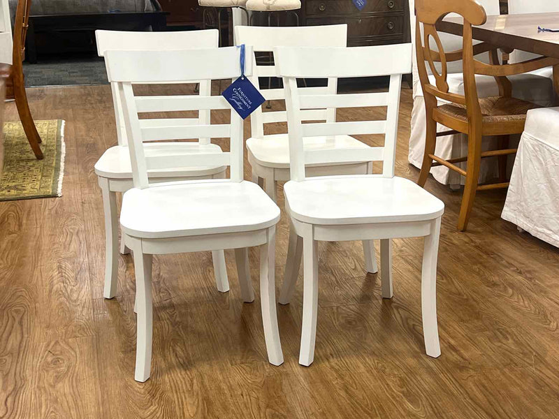 Pottery Barn 'Liam' Set of 4 White Wooden Dining Chairs