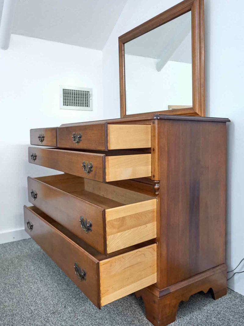 Solid Maple Dresser & Mirror