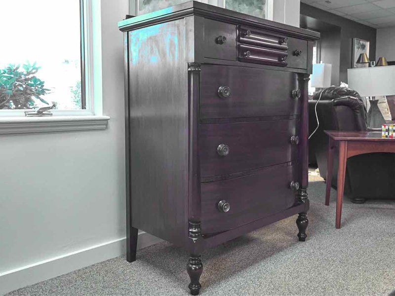 Empire Style Mahogany 7 Drawer Chest with Column Sides