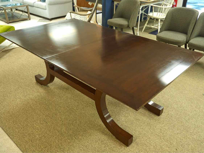 Espresso Finish Handmade Contemporary Dining Table with 2 15" Leaves