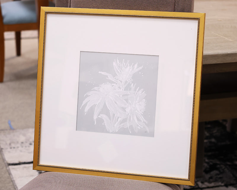 "Echinacea IV" Matted Silouette Print in Gold Frame