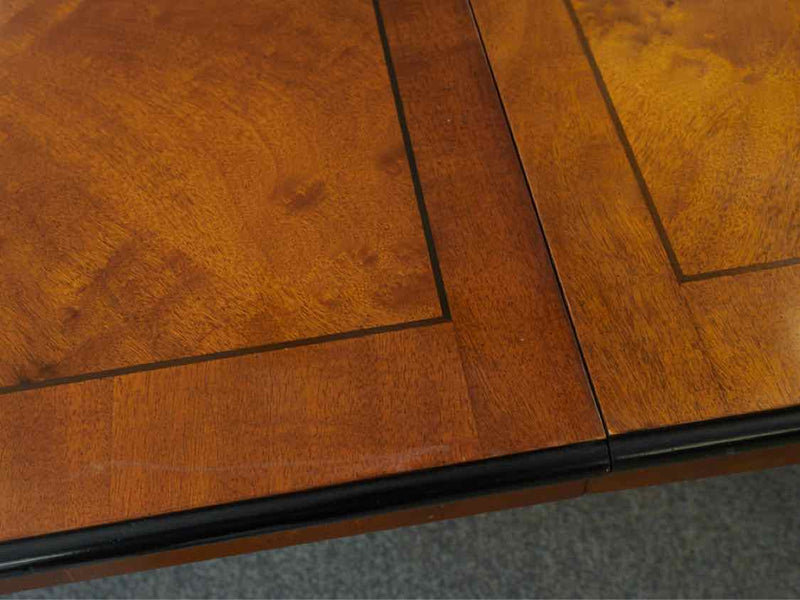 Neoclassic Double Pedestal Banded Mahogany Dining Table