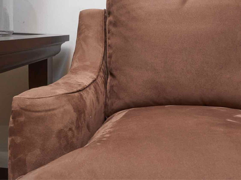 Beacon Hill Microfiber 'Mocha Brown' White Goose Down 2 Cushion Loveseat