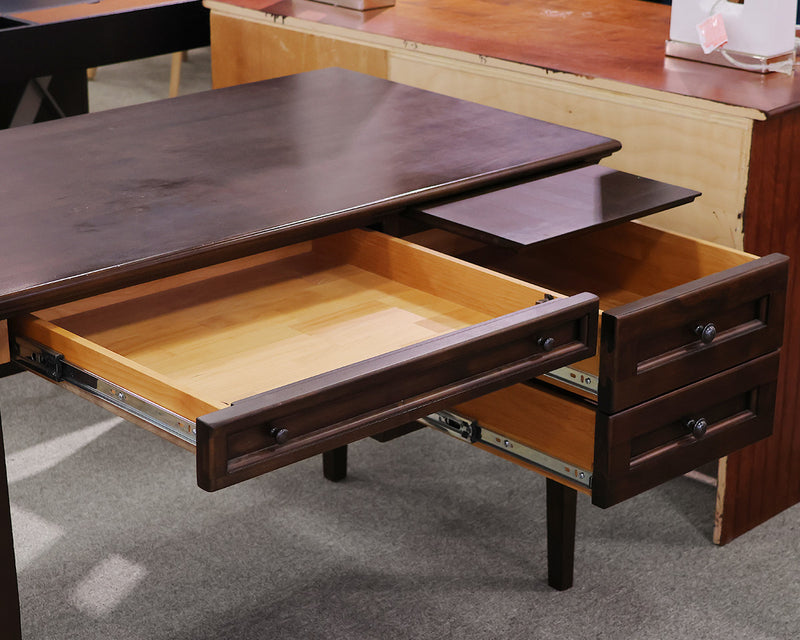 Boston Interiors Mackenzie Three Drawer Desk in Walnut Finish