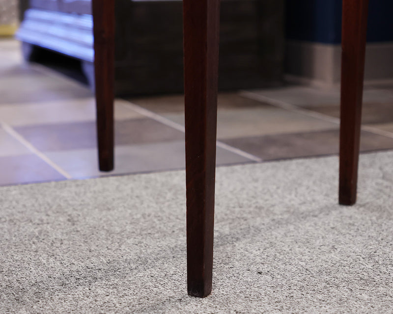 Brown Mahogany Side Table with Tiger Maple Inlay on Drawer Front