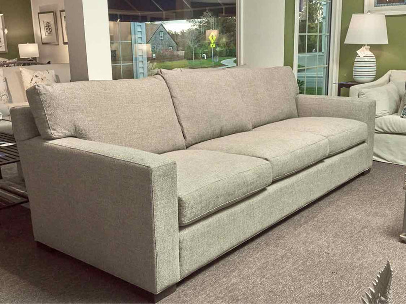 Crate & Barrel "Axis II" Custom Gray Brown  High Performance Fabric 3 Seat Sofa