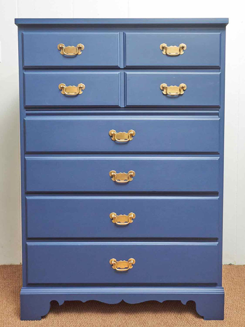 Dixie 'Delhinium Blue' Finish 5  Drawer Chest with Brass Hardware