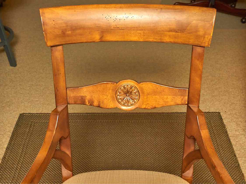 Set Of 6 Kincaid  Maple Upholstered Seats  Dining Chairs