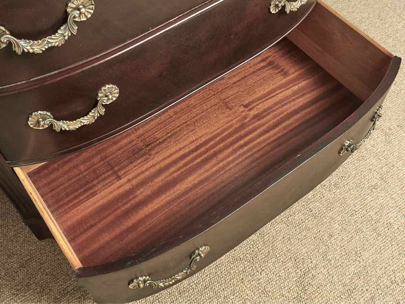 Mahogany 3 Over 3 Drawer  Chest with  Ornate Handle Pulls