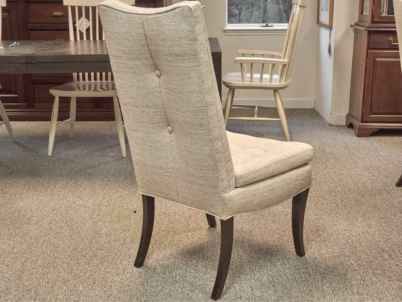 Lynne Scalo Set of 10 Custom Raw Silk Dining Chairs in Cream & Beige