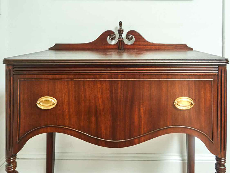 Mahogany Hepplewhite Style Server with 1 Drawer & Pediment Back Splash