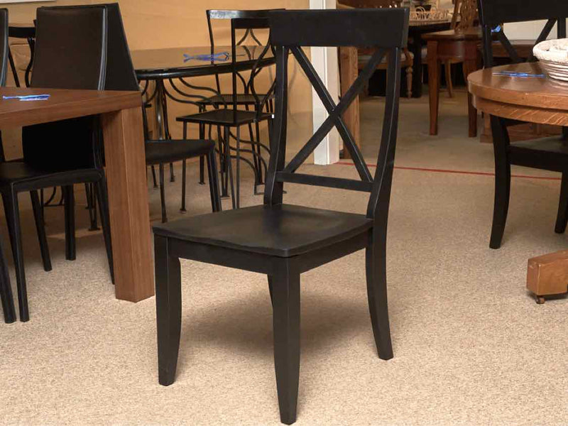 Set of 4 Black Finish X Back Dining Chairs