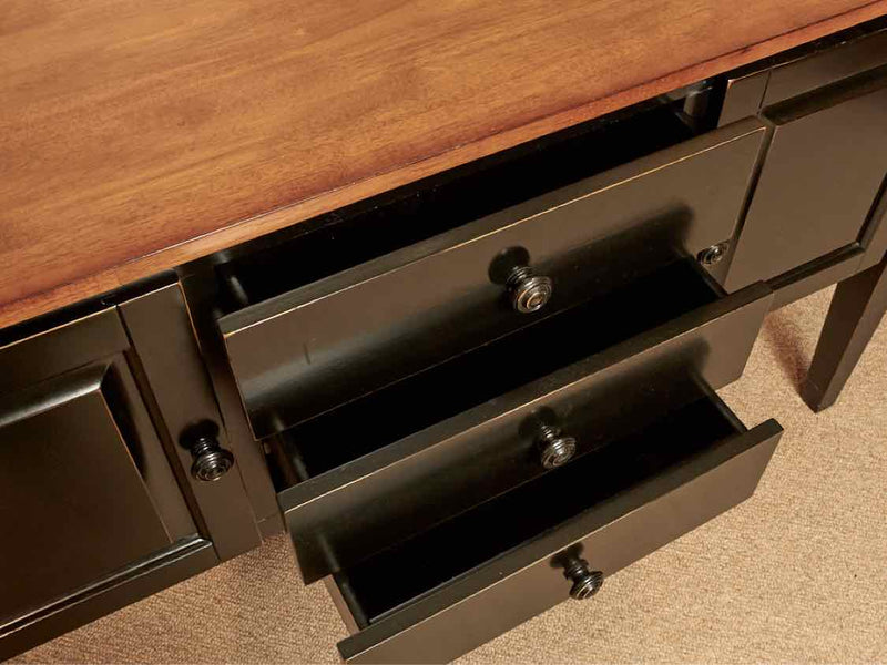 Maple Top with Black Shaker Leg  Sideboard with 2 Doors & 3 Drawers