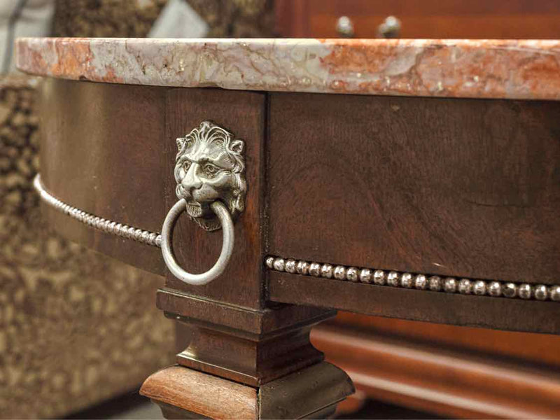 Hollywood Regency Marble Top Accent Table