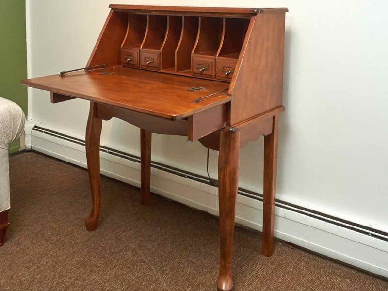 Petite  Inlaid 5 Drawer Secretary Desk