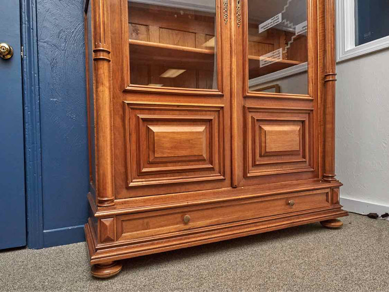 Library Display Cabinet in Pecan Finish