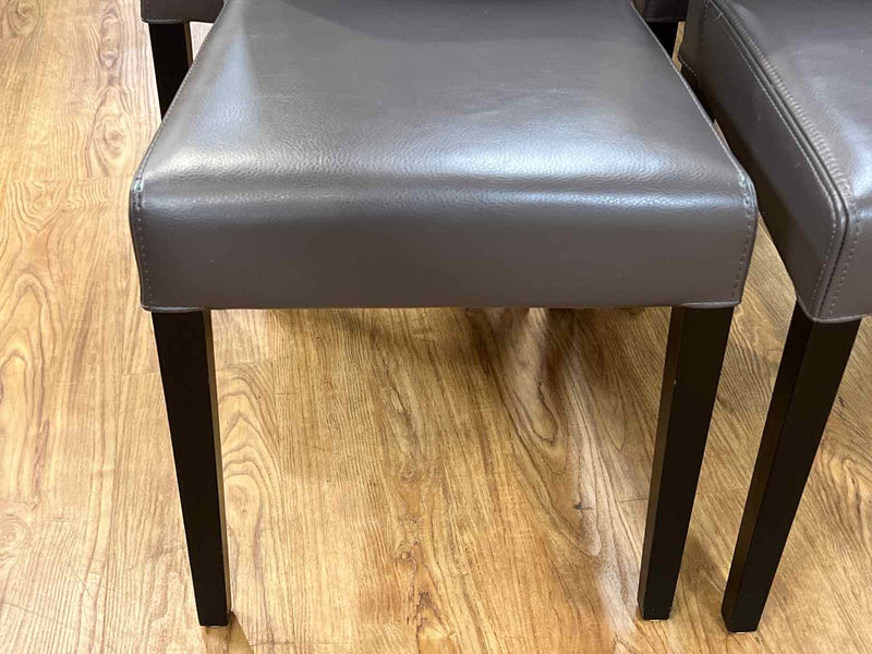 Set of 10 Crate & Barrel 'Lowe' Leather Dining Chairs