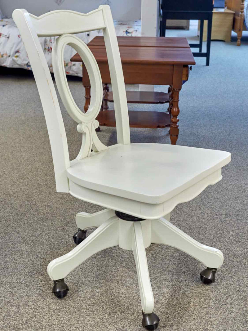 Ethan Allen White Writing Desk & Chair