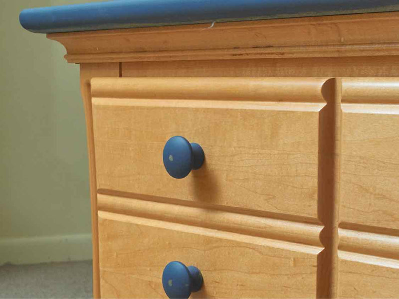 Maple 2 Drawer 'Bayberry Blue' Finsih Top & Knobs Nightstand