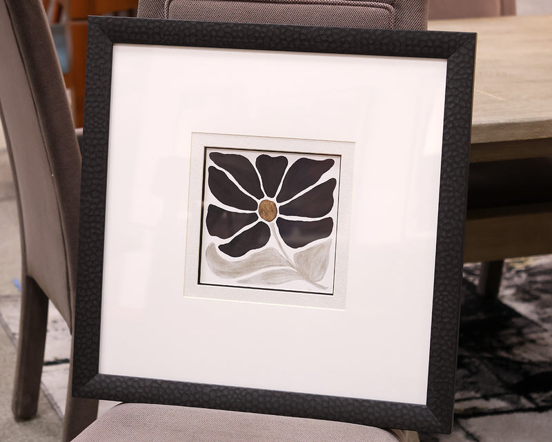 "Modern Petals II" Matted Print in Black Frame