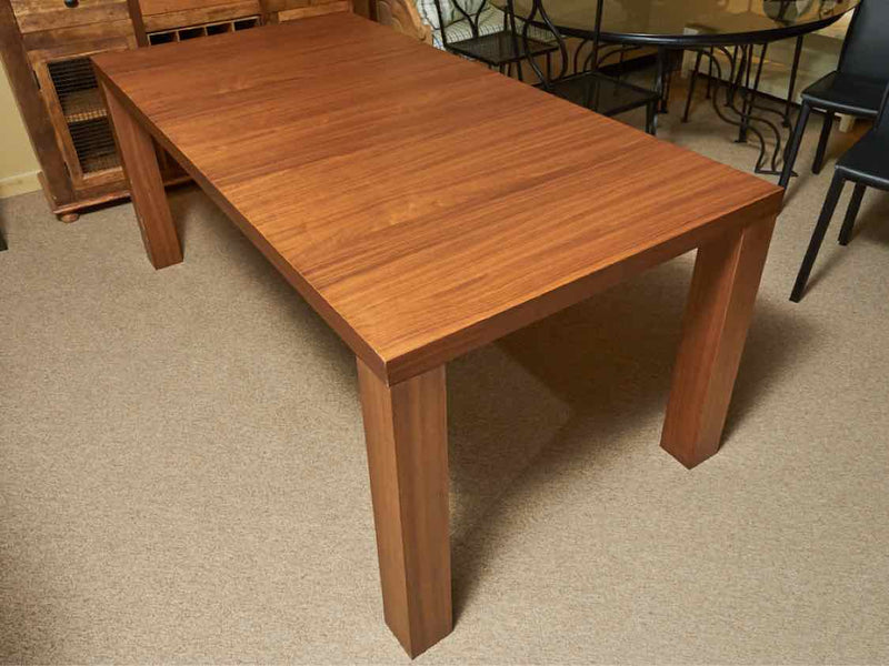 Zebrawood Veneer With Self Storing 19.5" Leaf Dining Table