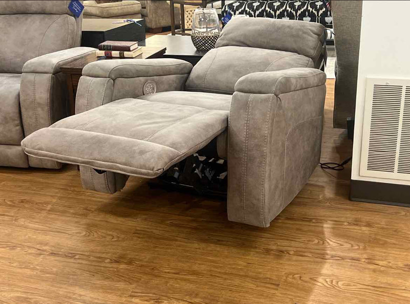 Grey Microsuede Power Recliner