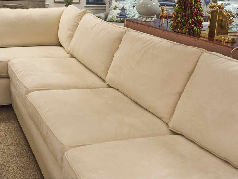 Mitchell Gold Two Piece LAF Sectional in Cream Suede