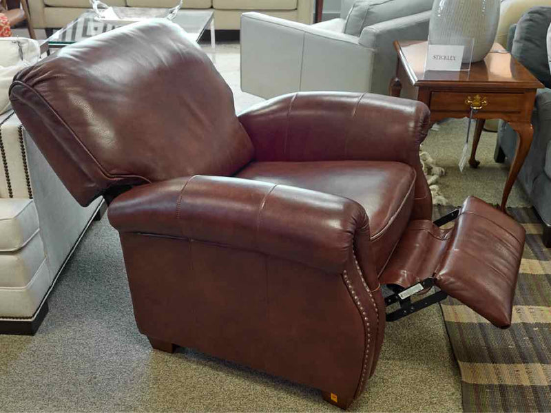 Leather Roll Arm Recliner