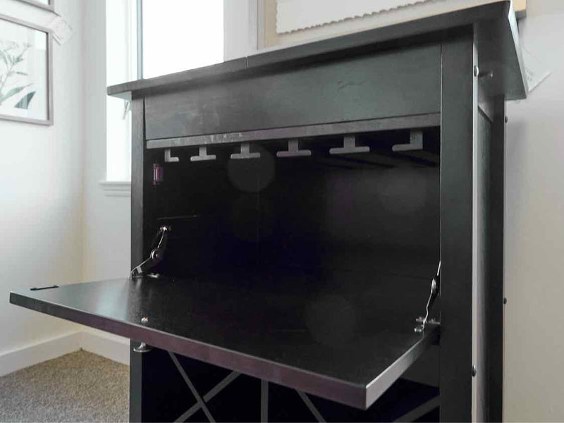 Drop Down Espresso Bar Cabinet