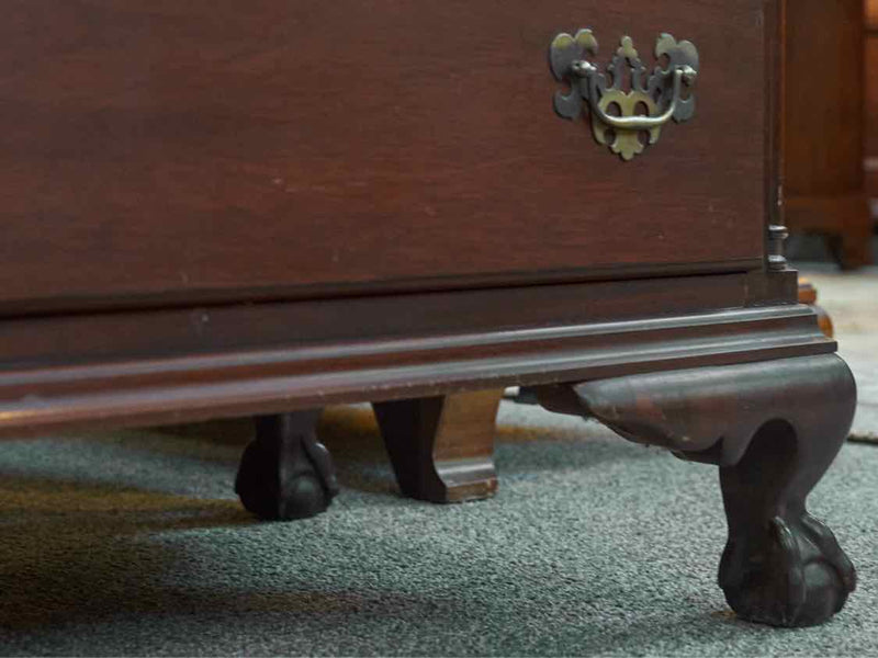 Mahogany 6 Drawer Chest with Column Sides & Chippendale Brass Handles