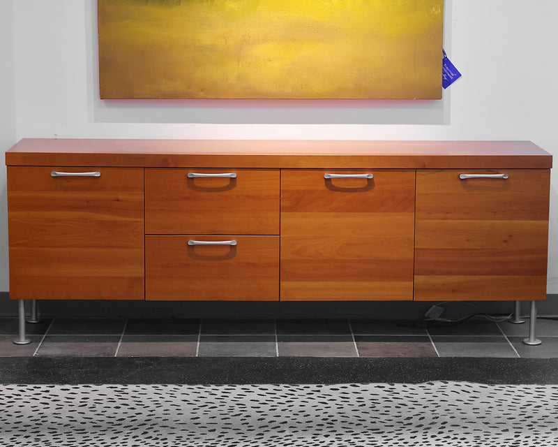 Bo Concept Sideboard in Cherry with Brushed Nickel Pulls and Legs