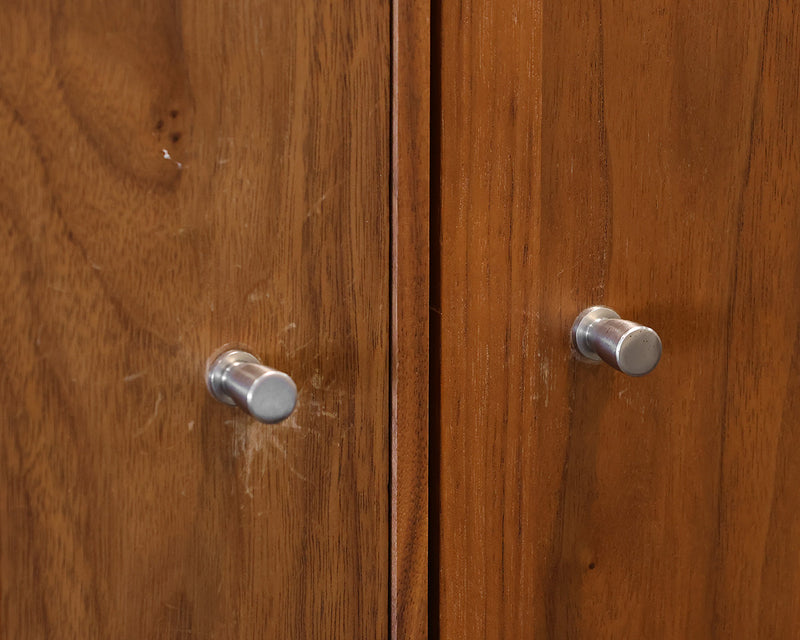 Room & Board Hudson Armoire in Walnut with Stainless Steel Pulls