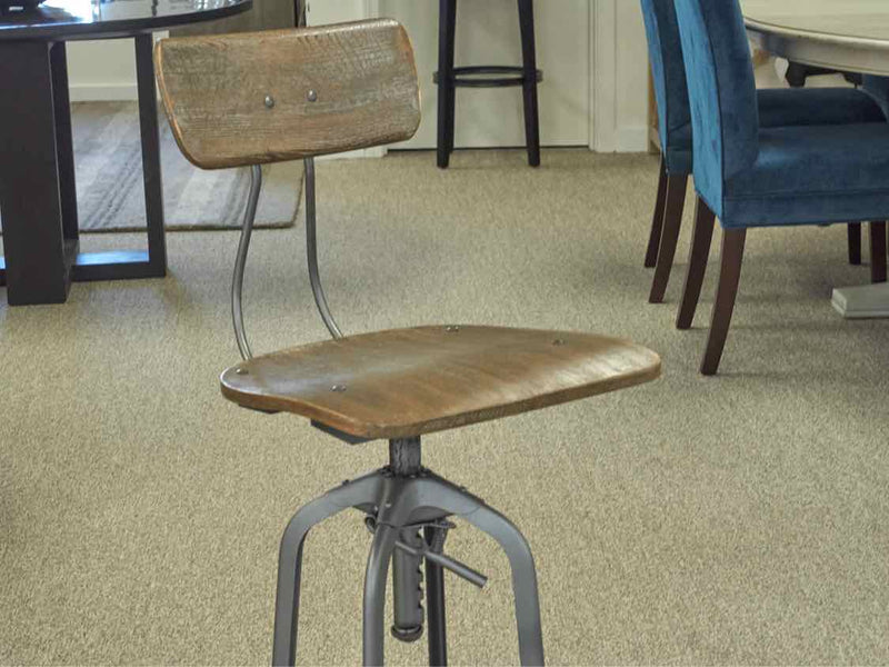 Set of 3 RH Industrial Wood & Metal Bar Stools