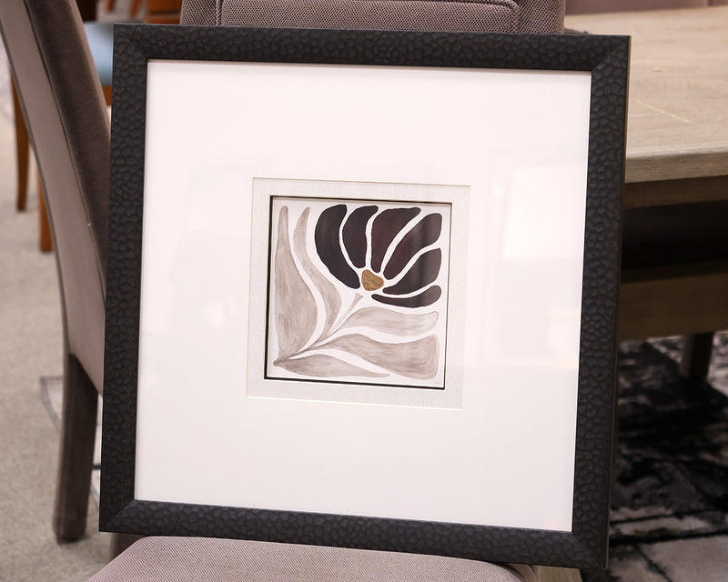 "Modern Petals I" Matted Print in Black Frame