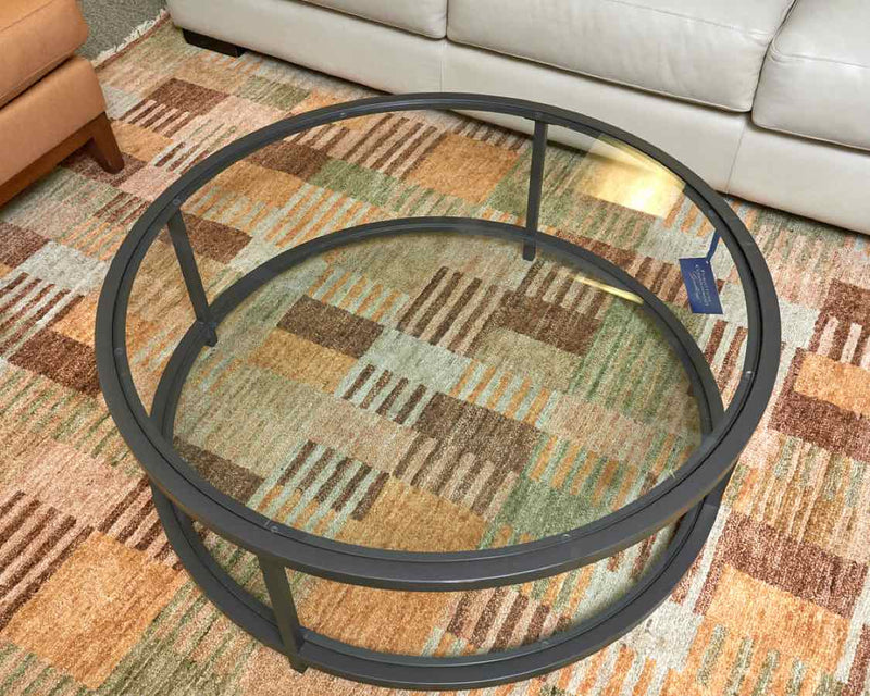 Round Metal And Glass Cocktail Table