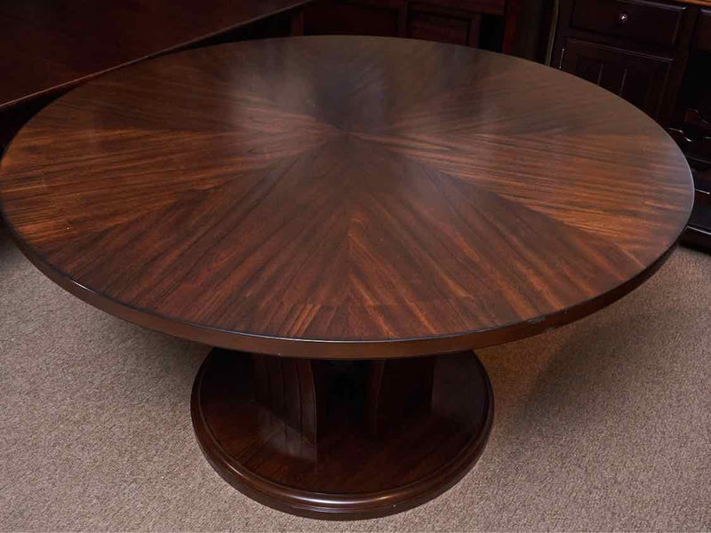 Walnut In Dark Stain Round Contemporary Dining Table