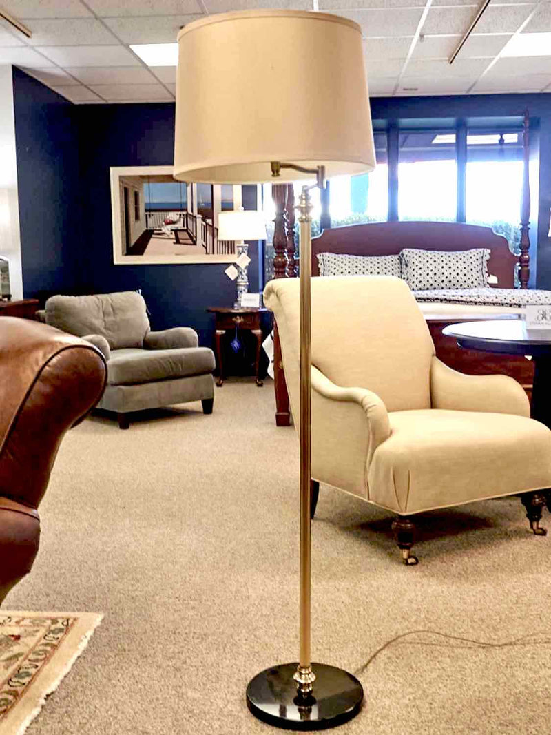 Brass and Marble Swivel Floor Lamp