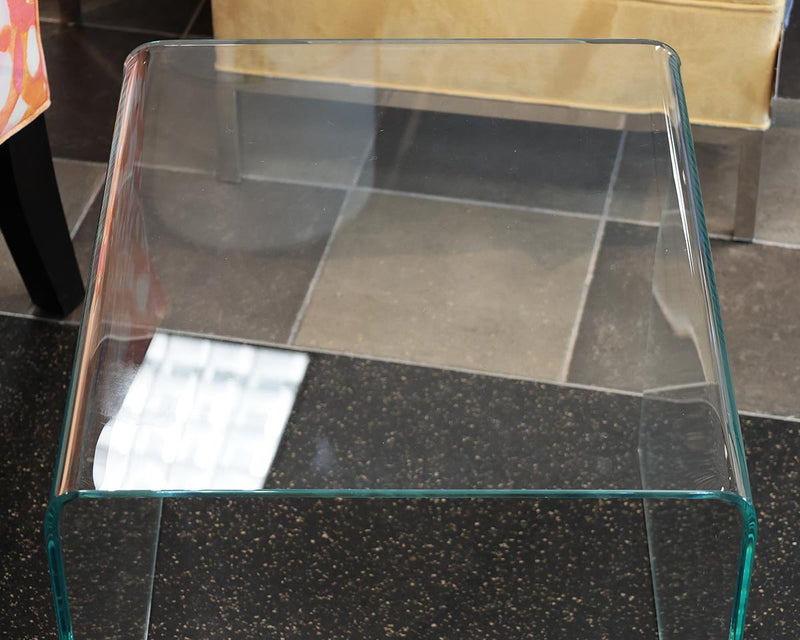 Pair of Waterfall Glass Side Tables