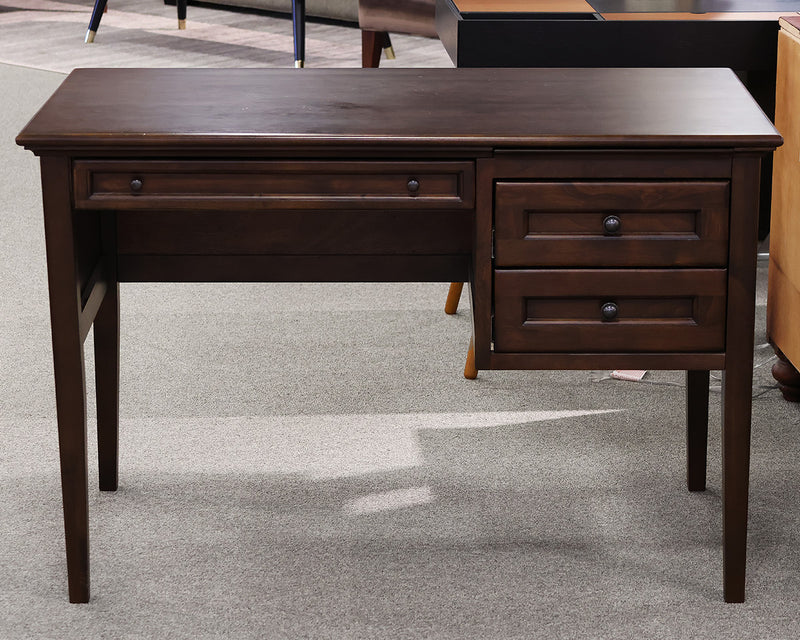 Boston Interiors Mackenzie Three Drawer Desk in Walnut Finish