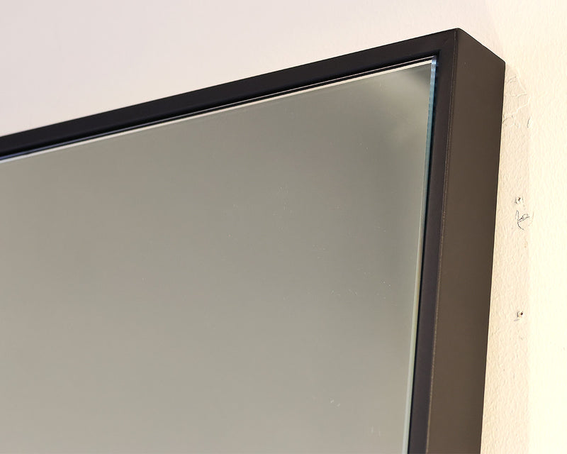 Contemporary Floor Mirror in Black Metal Frame