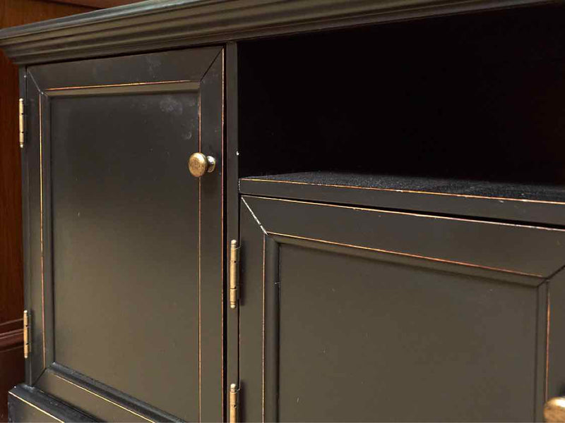 Corner Black Finish 4 Door Media Furniture