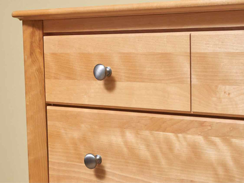 Witmer Light Cherry 8 Drawer Dresser with Mirror & Nickel Hardware