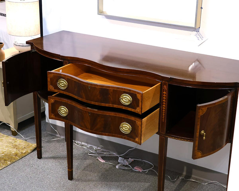 Council Craftsman Inlaid Mahogany Serpentine Front Server