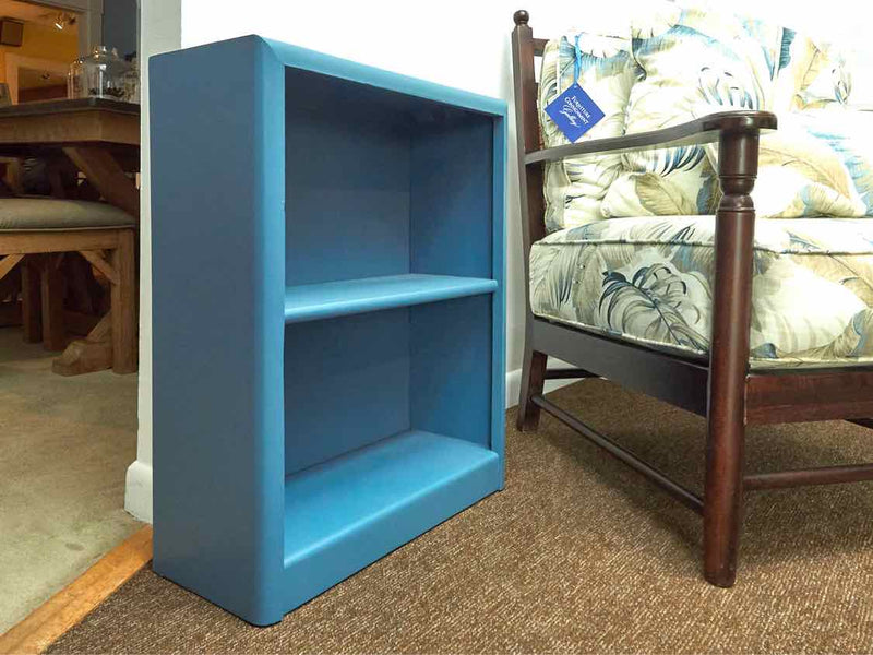 'Juniper Berry Blue' Finish 2 Shelf Cherry Top Bookcase