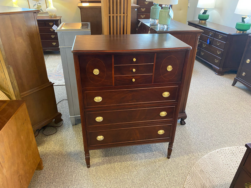 Flame Mahogany Chest With Brass Edwardian Pulls