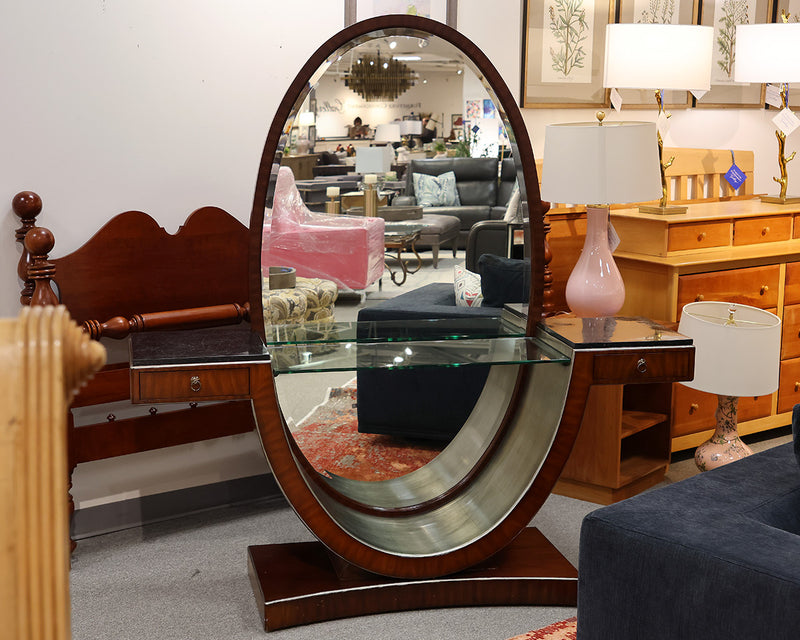 Thomasville Regency Mahogany Vanity and Mirror w/Black Stone Top