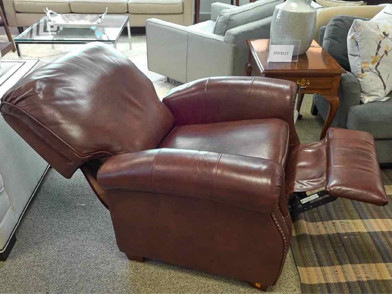 Leather Roll Arm Recliner