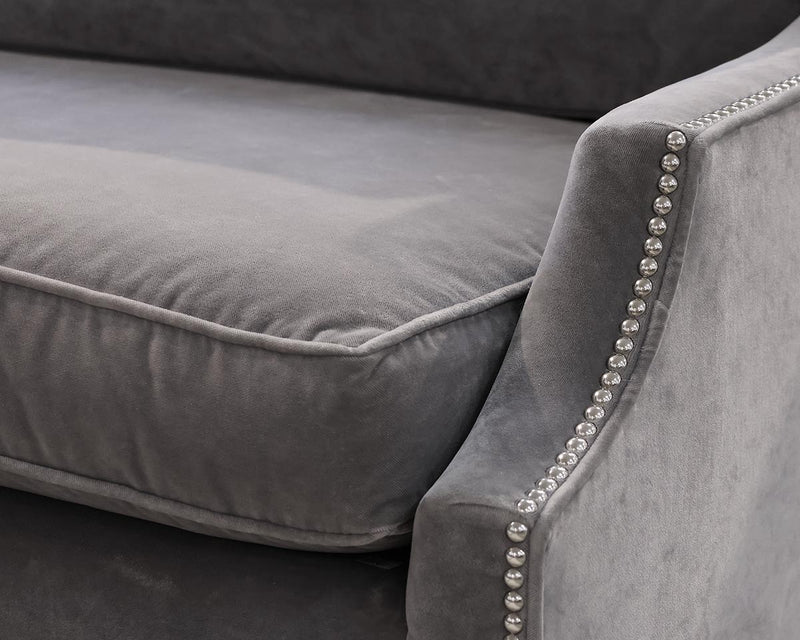 Mitchell Gold+Bob Williams Tasha 85" Sofa in Light Grey Velvet