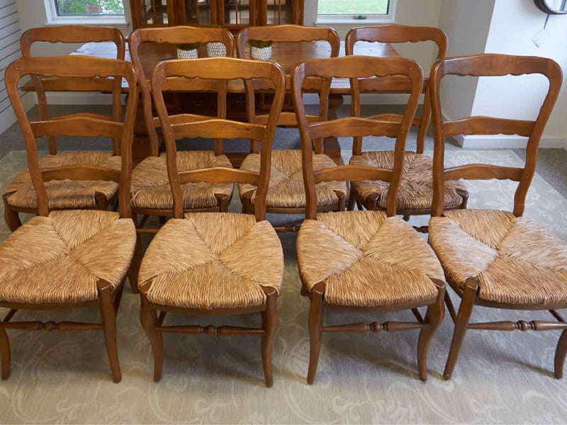 Set of 8 Rustic Ladder Back Dining Chairs